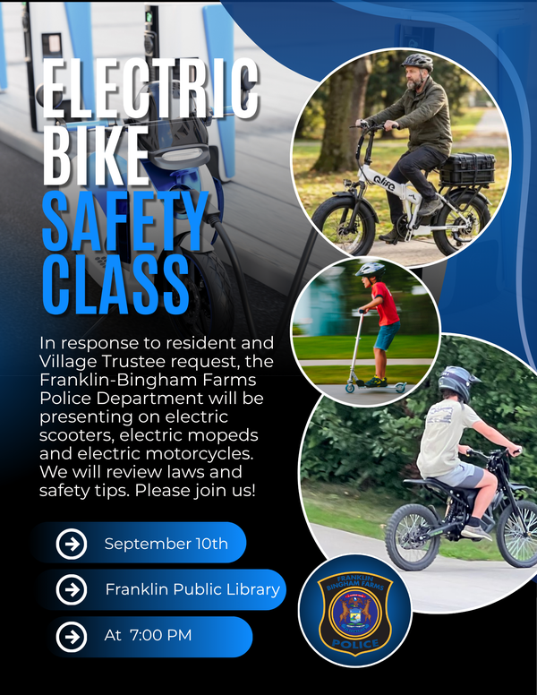 People on e-bike, e-scooter, moped and text